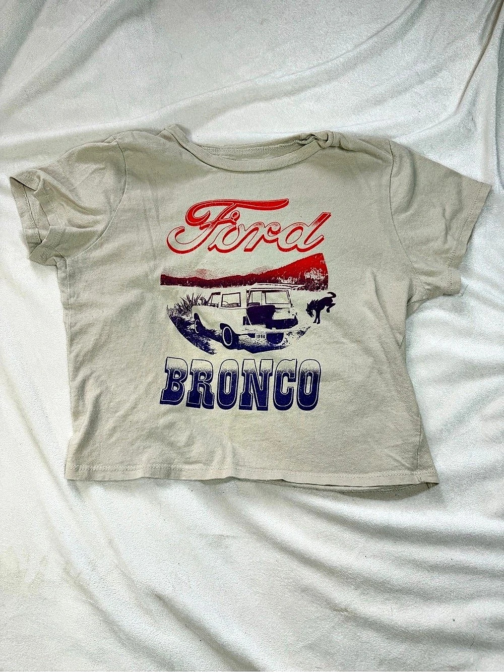 Ford Bronco Graphic Tee Girls Small Gray Red